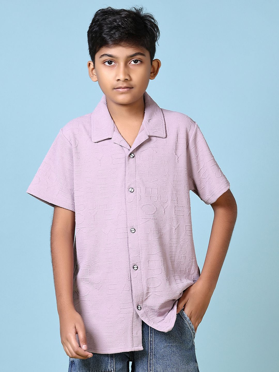 

V-Mart Boys Opaque Casual Shirt, Purple