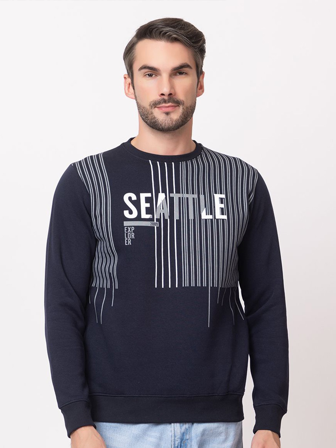 

ARIIX Men Printed Sweatshirt, Navy blue