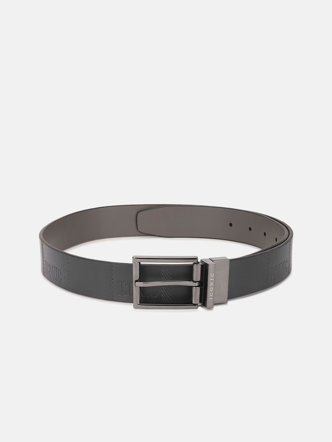 

Iconic Men Textured Leather Belt, Black