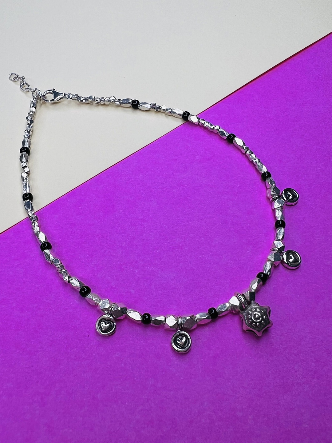 

Arte Jewels Artificial Stones Anklet, Silver