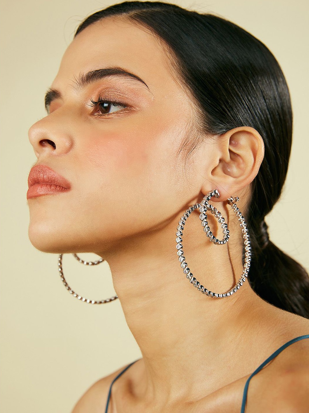 

Isharya Contemporary Hoop Earrings, Silver