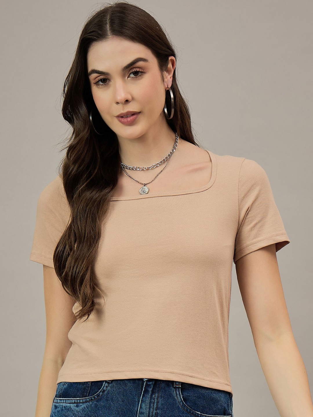 

The Roadster Lifestyle Co. Cotton T-Shirt, Beige