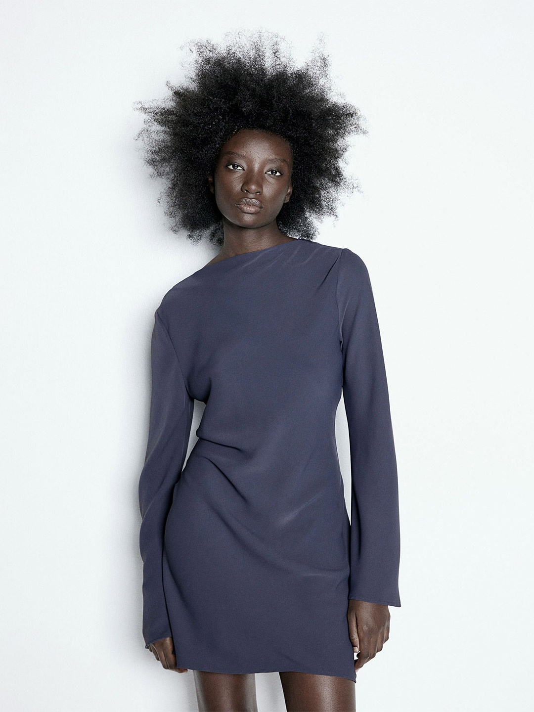 

H&M Cowl-Back Dress, Blue