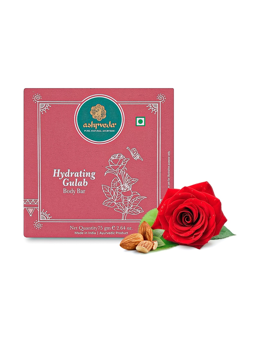 

ASHPVEDA Hydrating Gulab Body Bar- 75 g, Rose