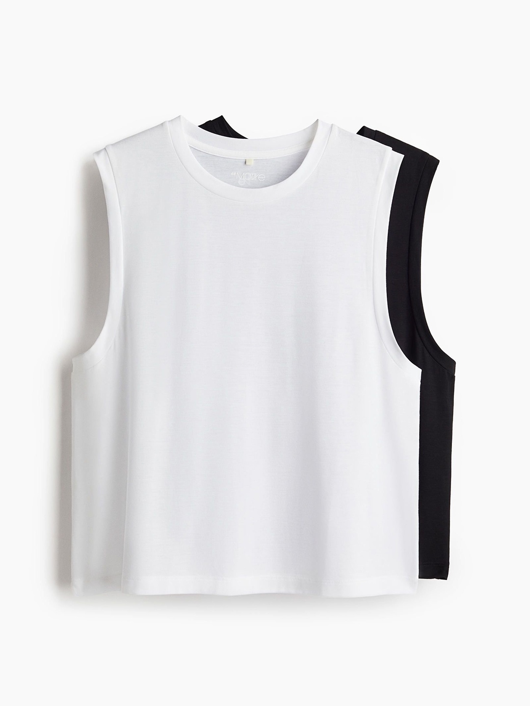 

H&M 2-Pack Sports Vest Tops In DryMove, White