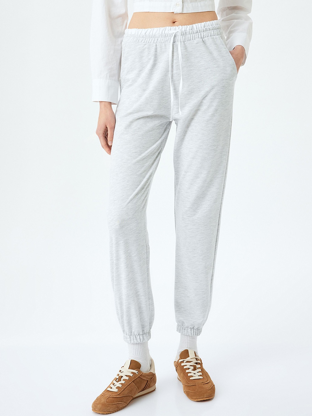 

Koton Women Mid-Rise Joggers, Grey
