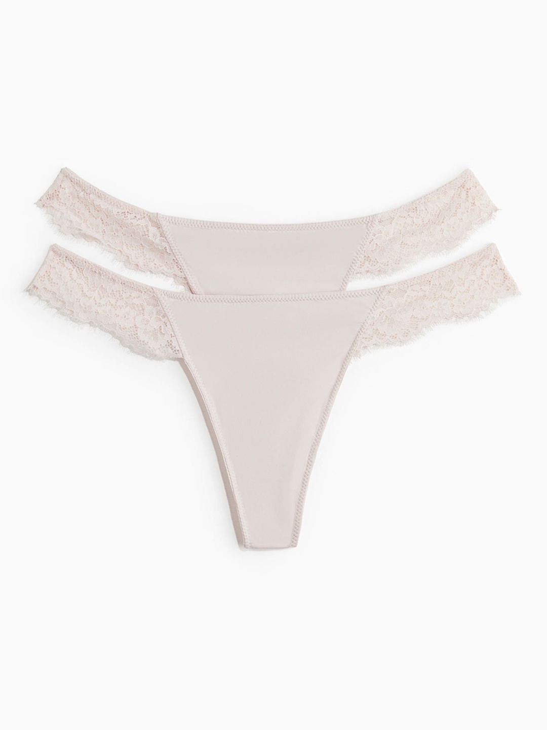 

H&M 2-Pack Microfiber Thong Briefs, Pink