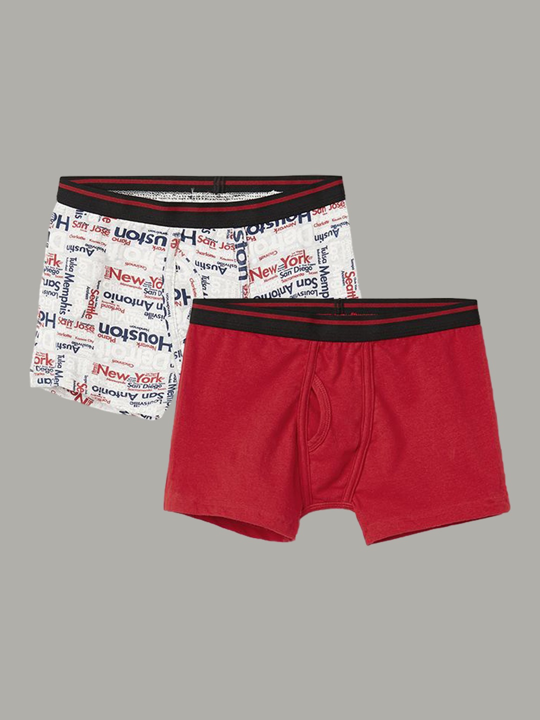 

Fame Forever by Lifestyle Pack of 2 Cotton Boxers 1000014100991-MULTI, Red