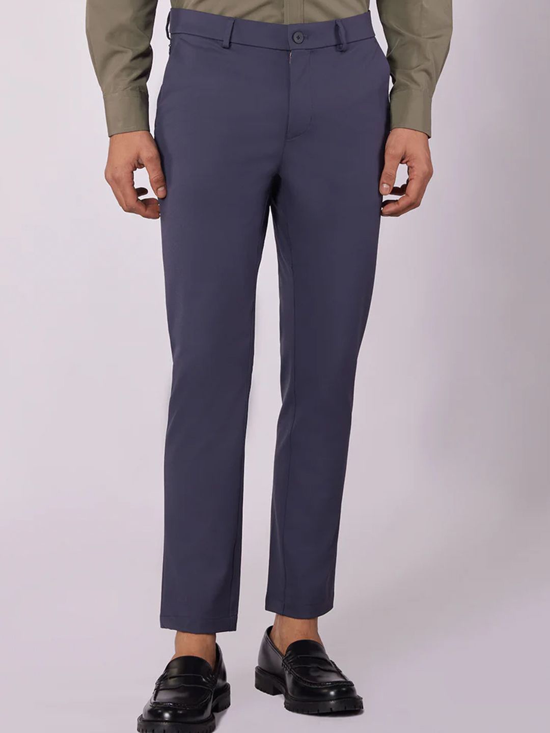 

Bombay Shirt Company Men Tailored 4 Way Stretch Nylon Smart Pants, Grey