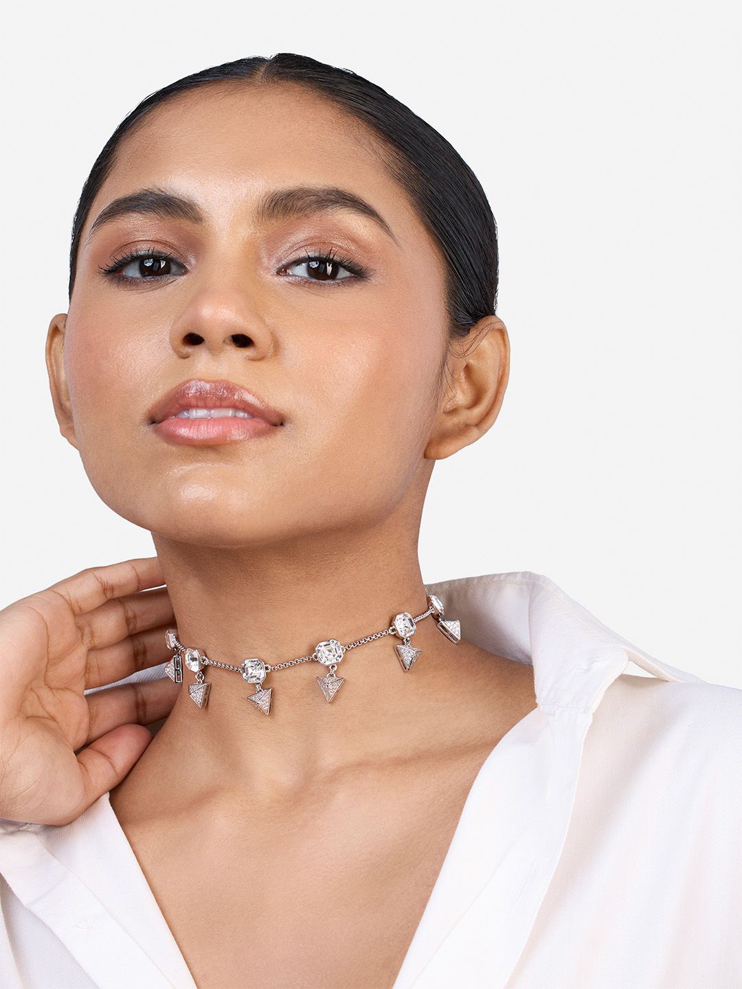 

Isharya Brass Gold-Plated Necklace, Silver