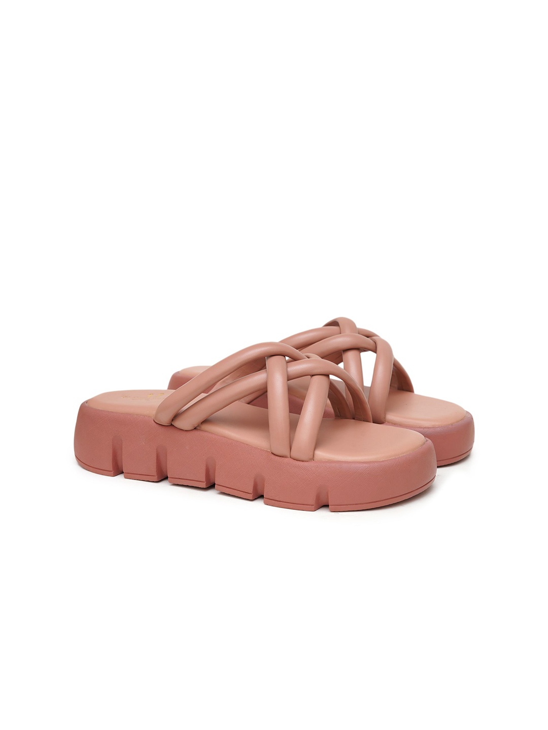 

PLANET WALK Women Flatform Heel Sandals, Peach