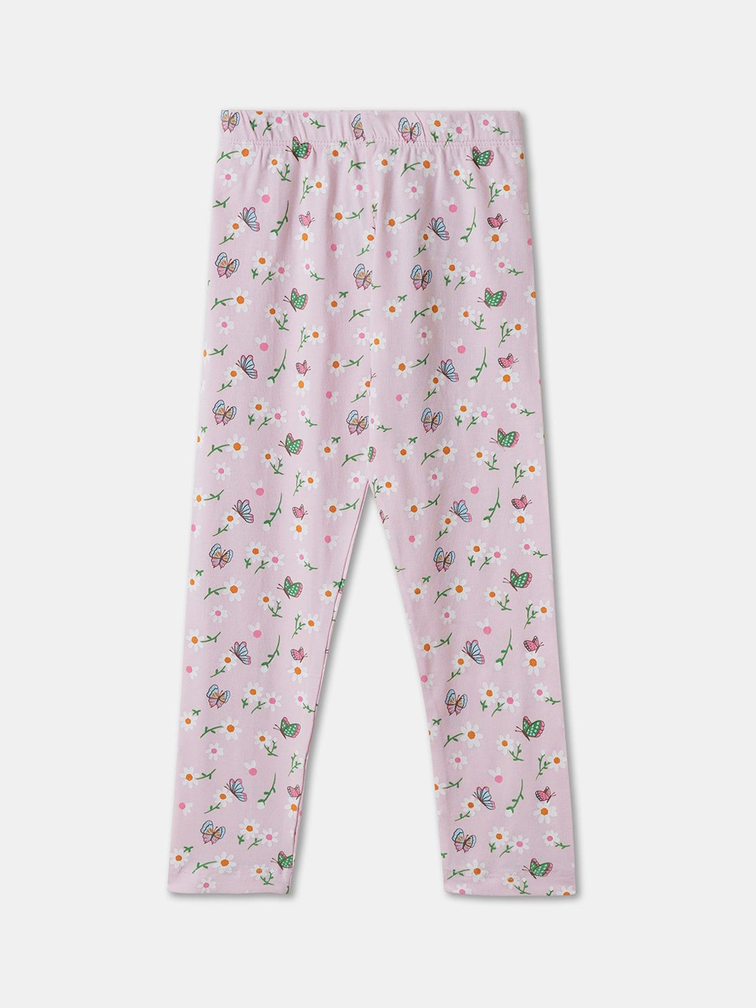 

R&B Girls Printed Ankle-Length Leggings, Pink
