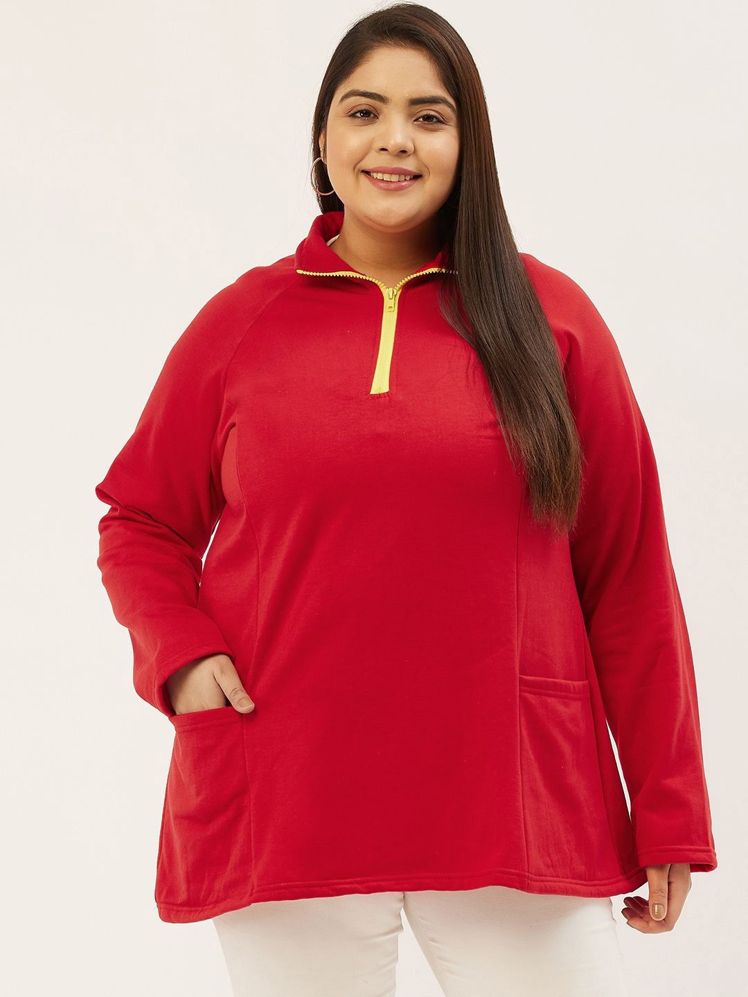 

theRebelinme Women Plus Size Pullover Sweatshirt, Red