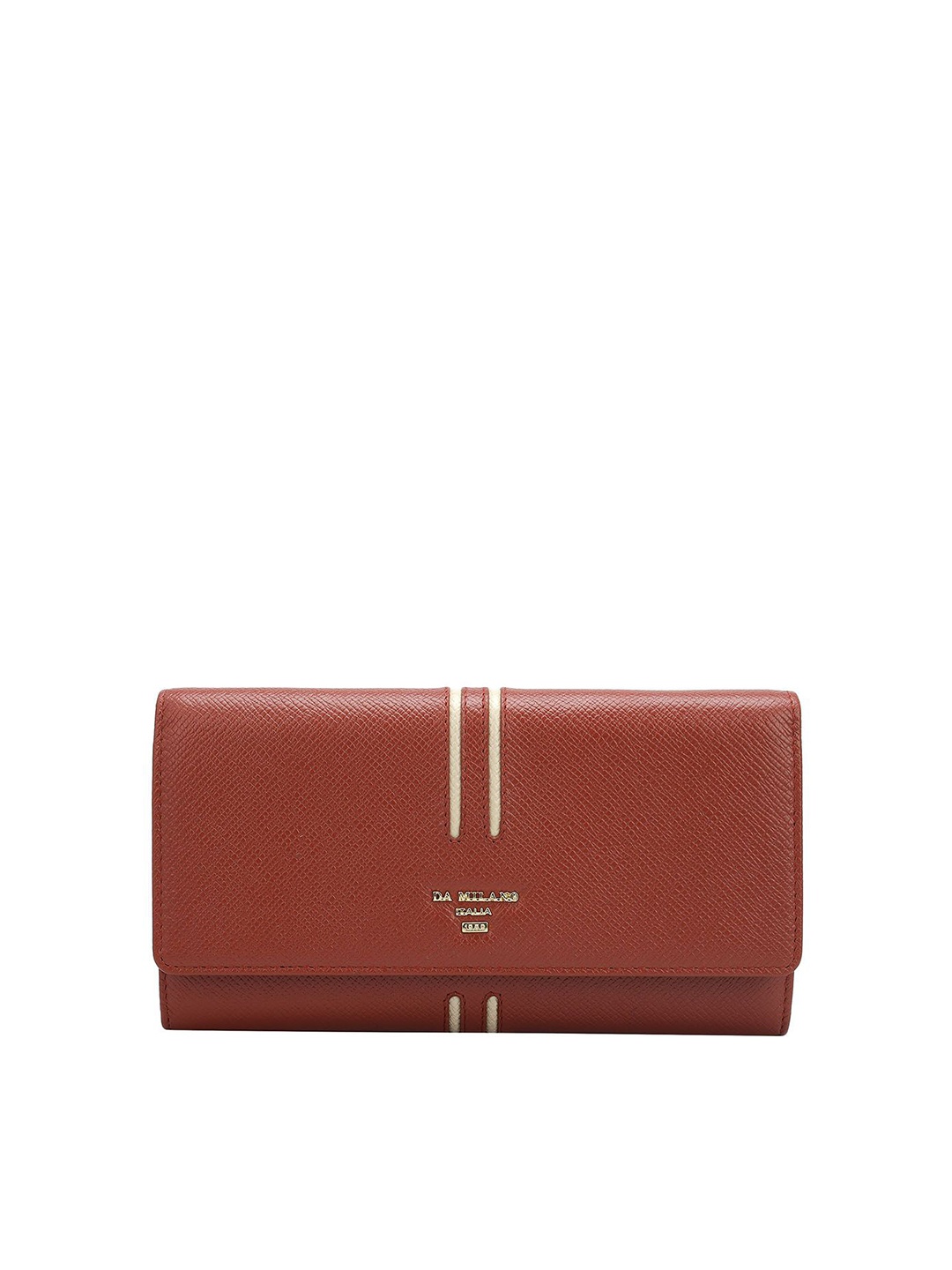 

Da Milano Women Textured Leather Envelope, Red