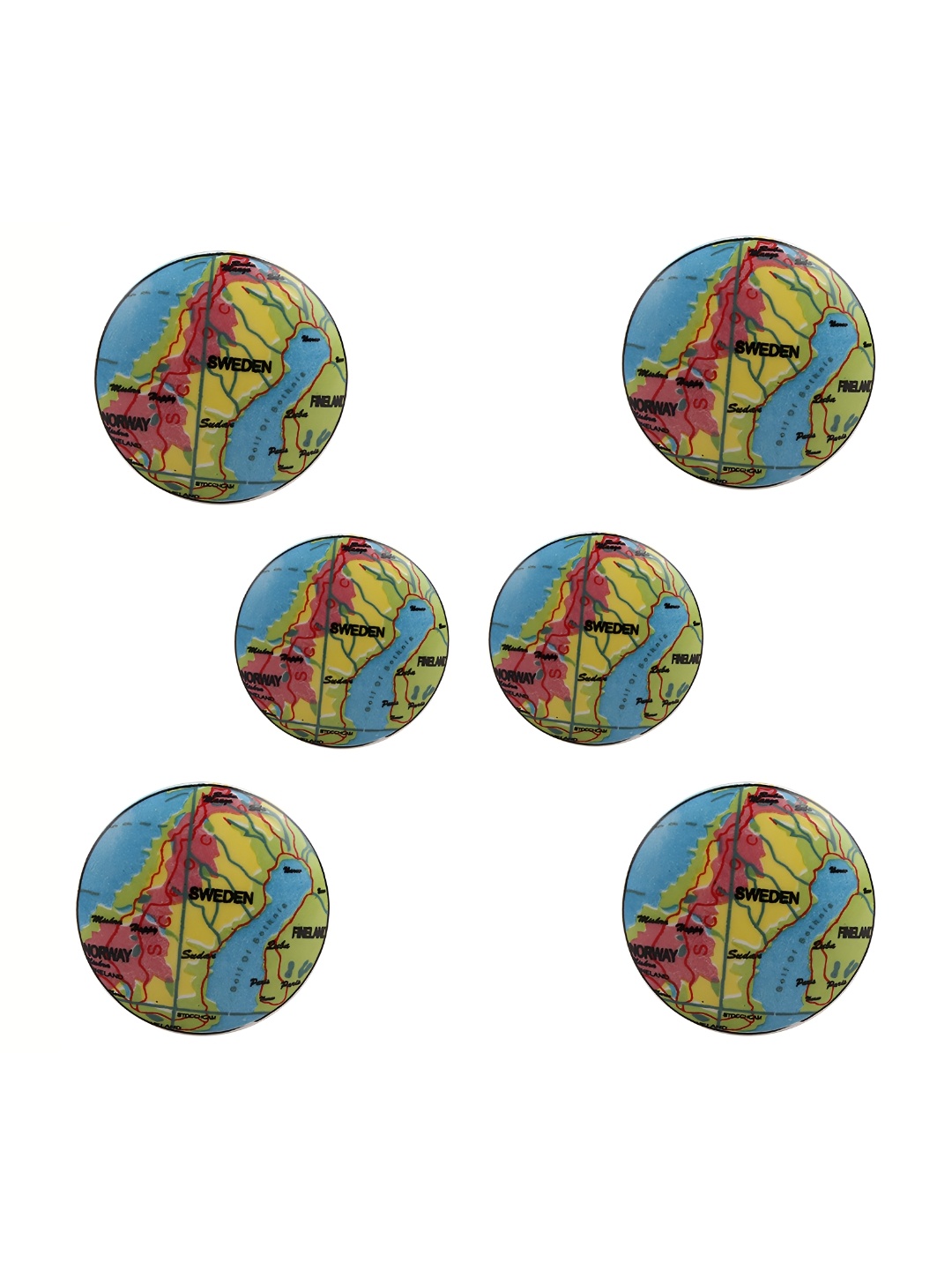 

Indianshelf 6-Pcs Yellow & Blue Sweden Map Printed Ceramic Knobs