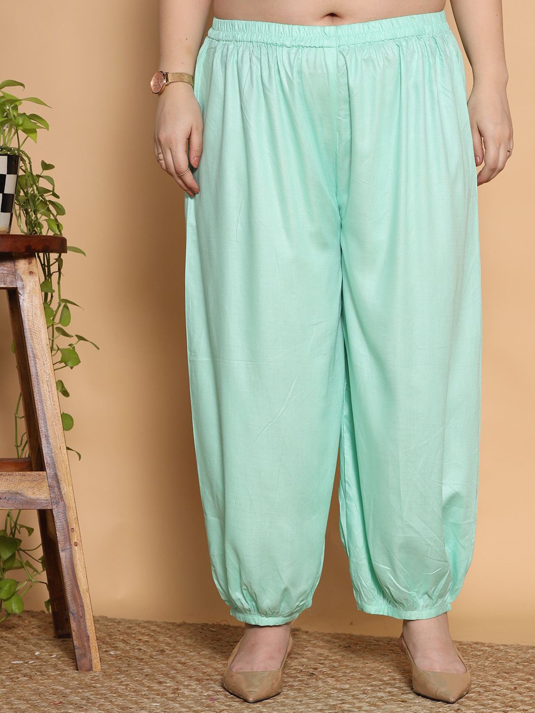

LetsDressUp Women Loose Fit Viscose Rayon Salwar, Green