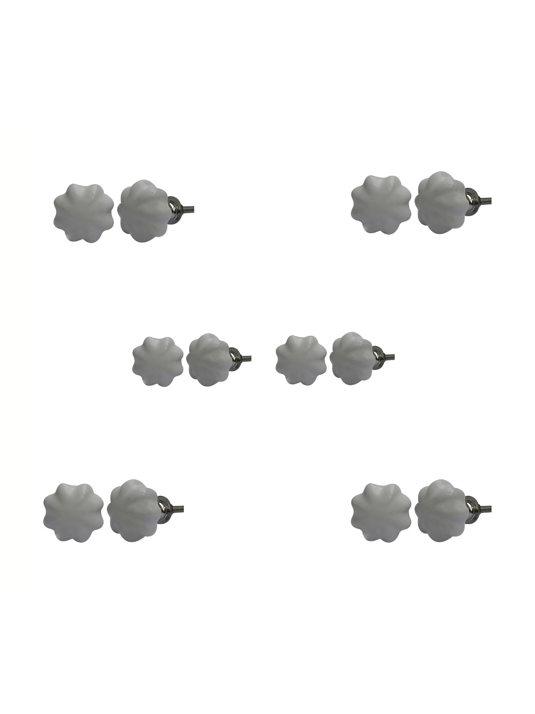 

Indianshelf 6-Pc White Ceramic Pomegranate Knobs