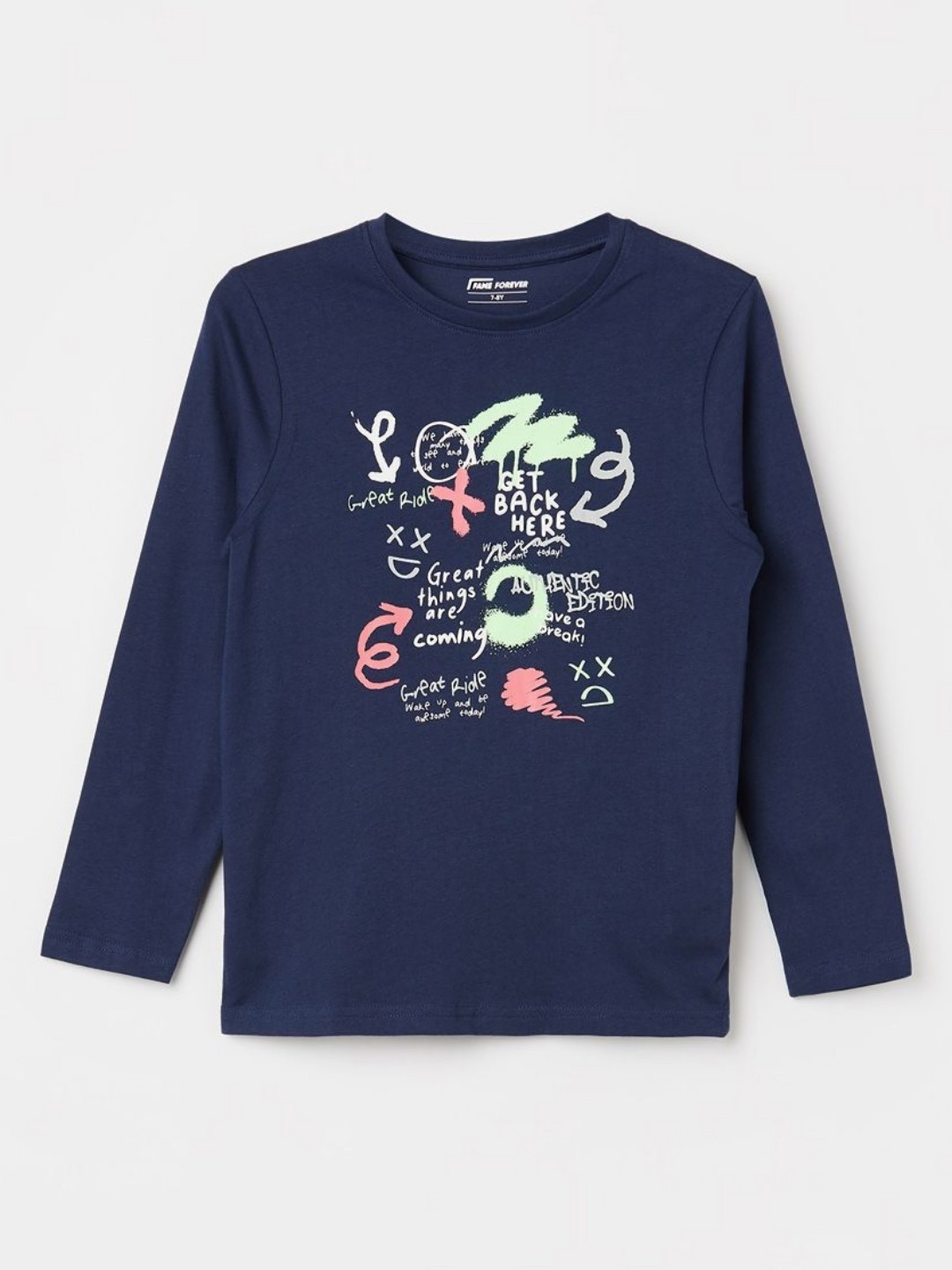 

Fame Forever by Lifestyle Boys Printed Applique T-shirt, Blue