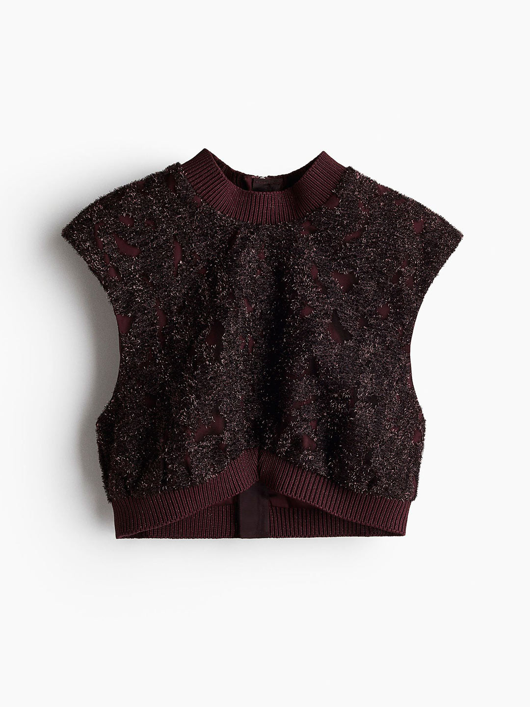 

H&M Cropped Glittery Top, Red