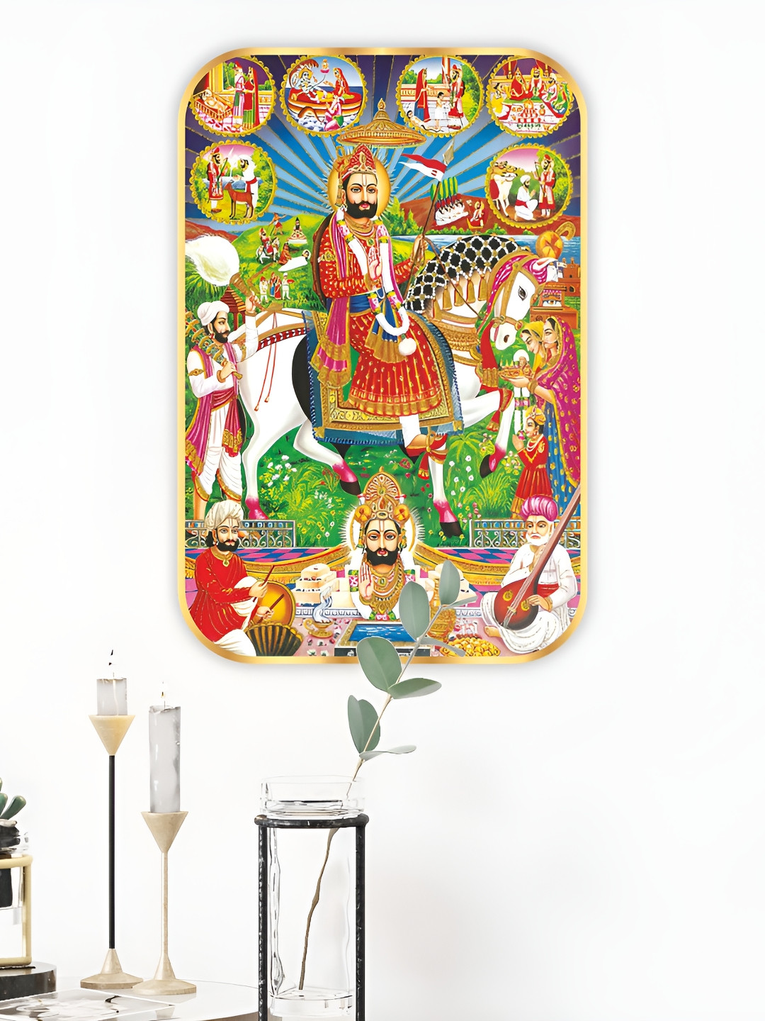 

SAF Gold-Toned & Green 1 Piece Wood Religious Wall Paintings