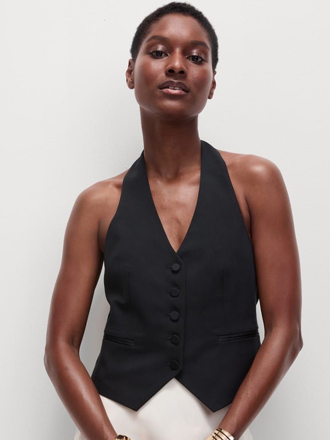 

Marks & Spencer Sleeveless Tailored Waistcoat, Black