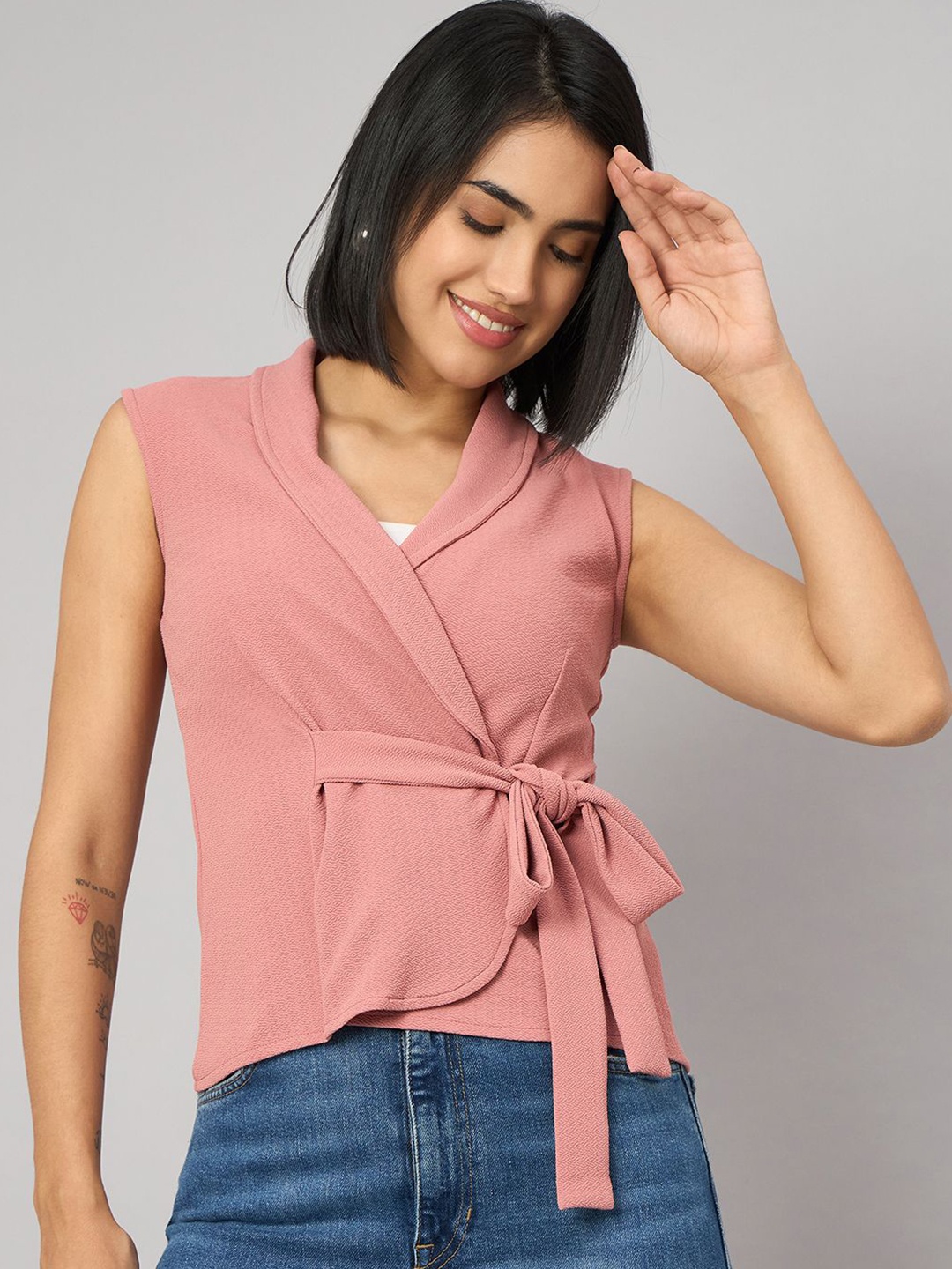 

Orchid Blues Wrap Top, Pink