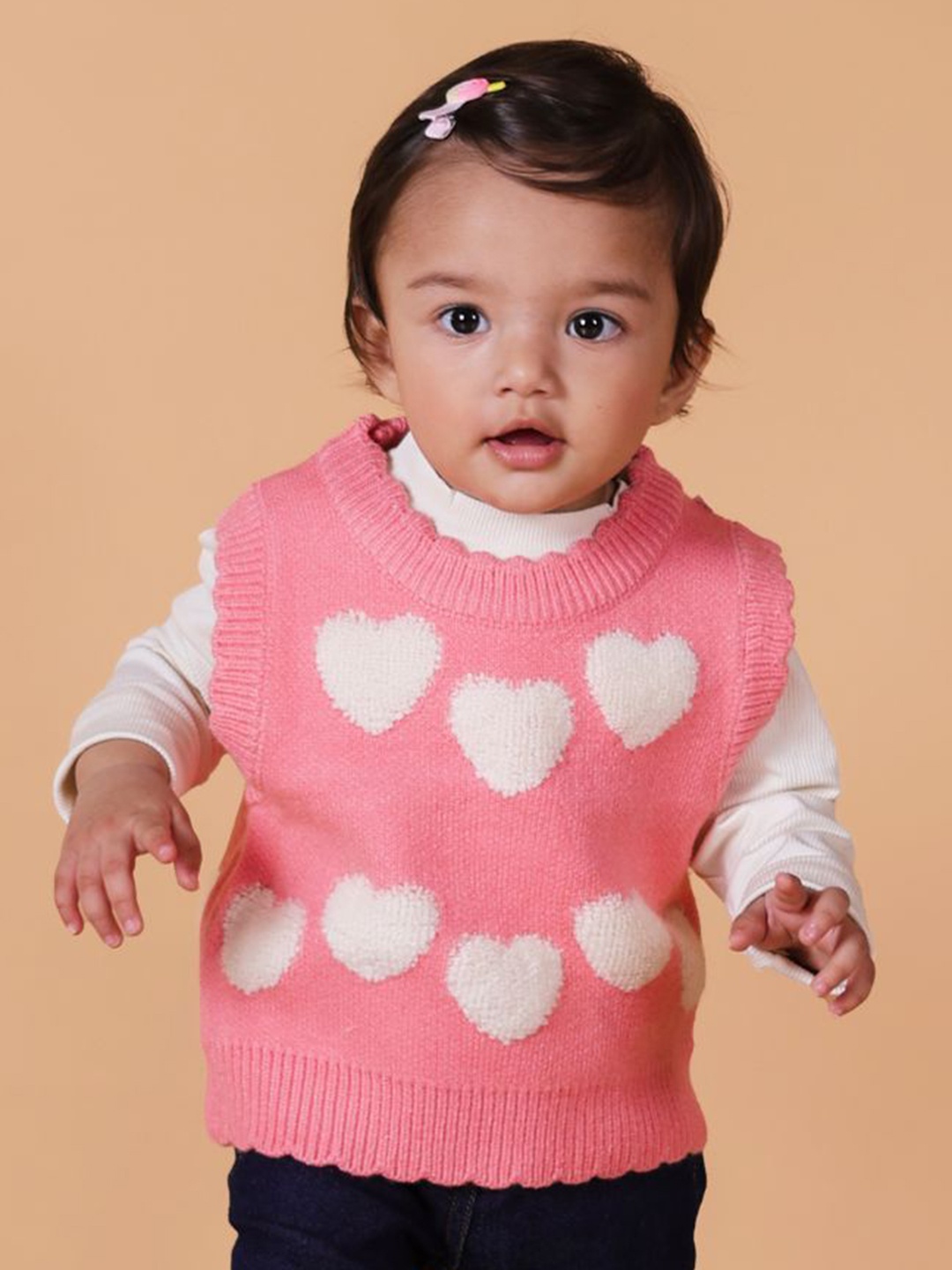 

MAMA AND PEACHES Kids Cotton Ribbed Sweater Vest, Pink