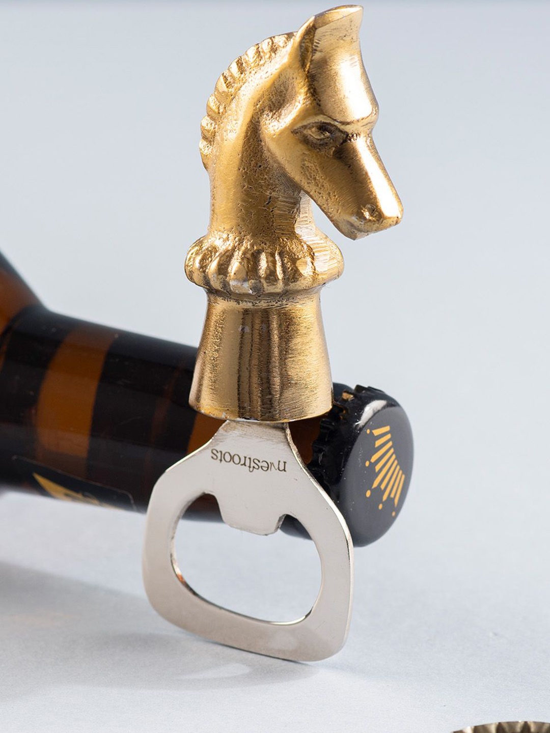 

Nestroots Horse-Shaped Bottle Opener, Gold