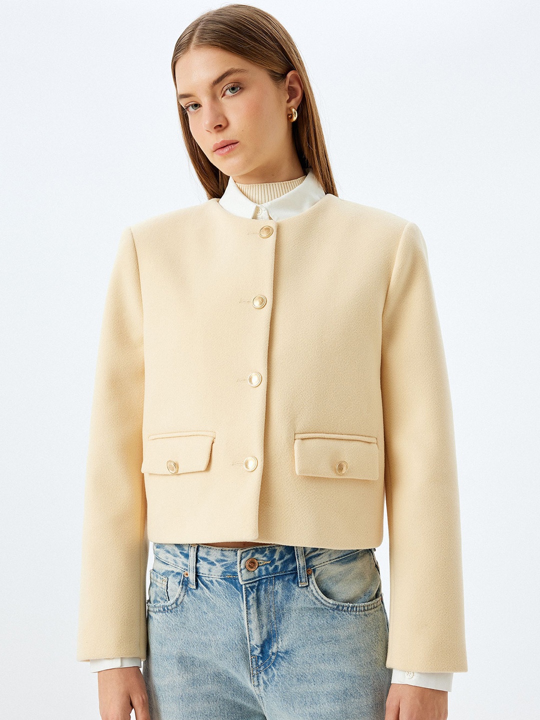 

Koton Women Tailored Jacket, Cream