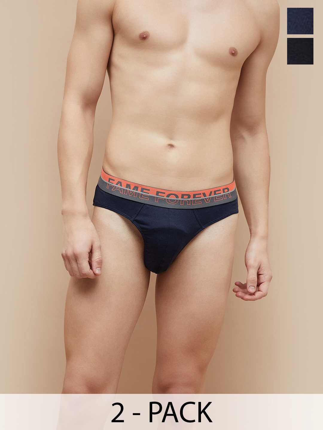 

Fame Forever by Lifestyle Pack Of 2 Cotton Basic Briefs-1000014262158-NAVY, Blue