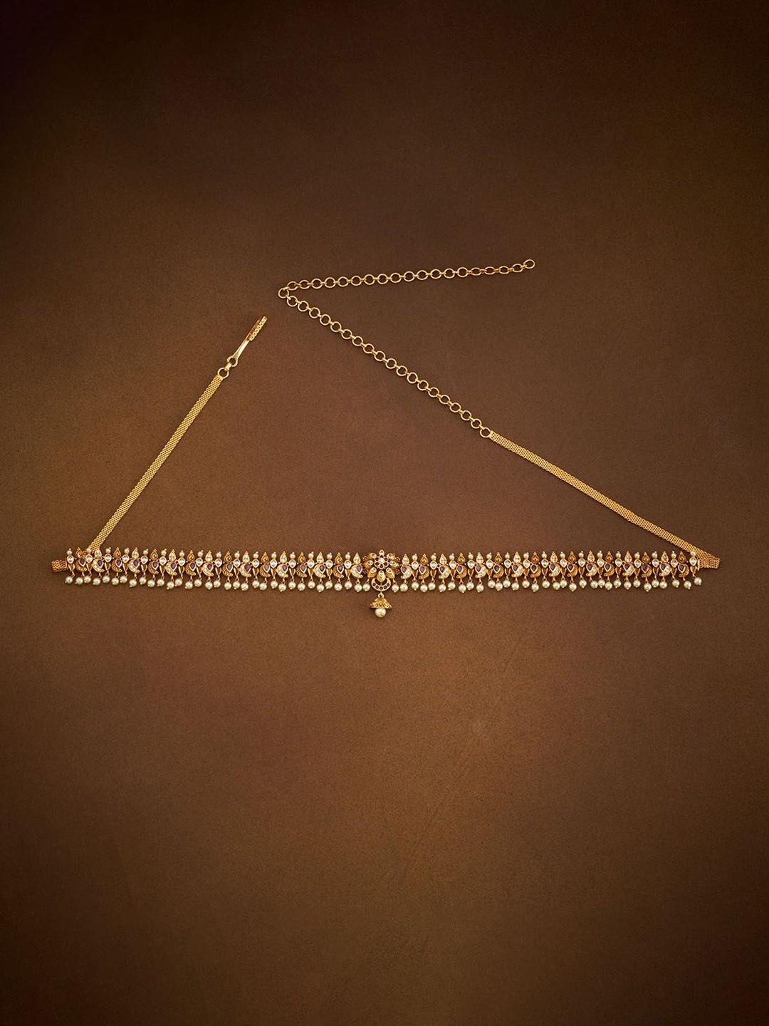 

Kushal's Fashion Jewellery Artificial Stones Studded Waist Chain Saree Accessories, Gold