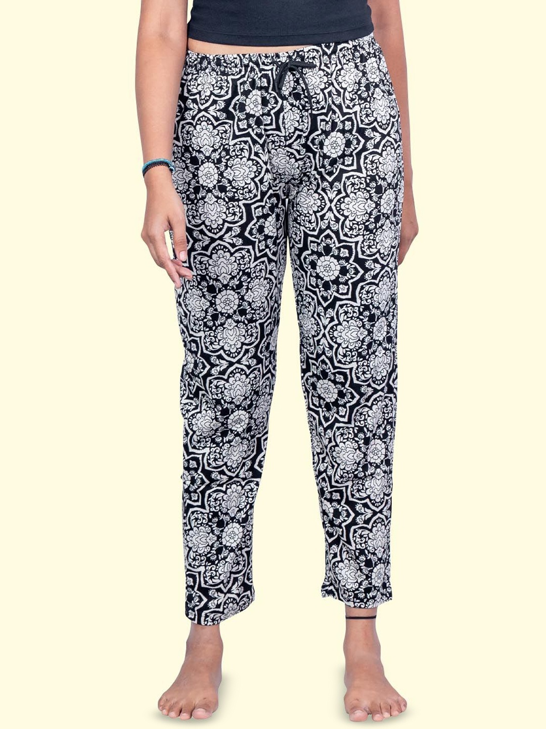 

Kryptic Relaxed-Fit Pure Cotton Straight-Leg Lounge Pants, Black