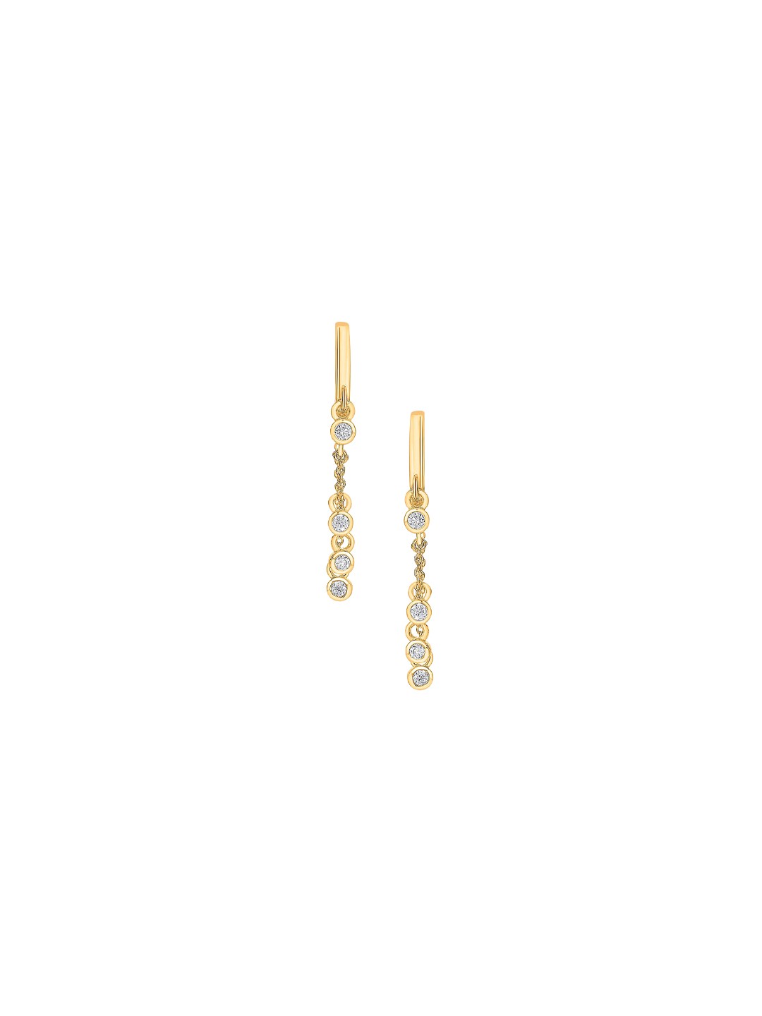 

Nipura 925 Sterling Silver Gold-Plated CZ Studded Contemporary Drop Earrings