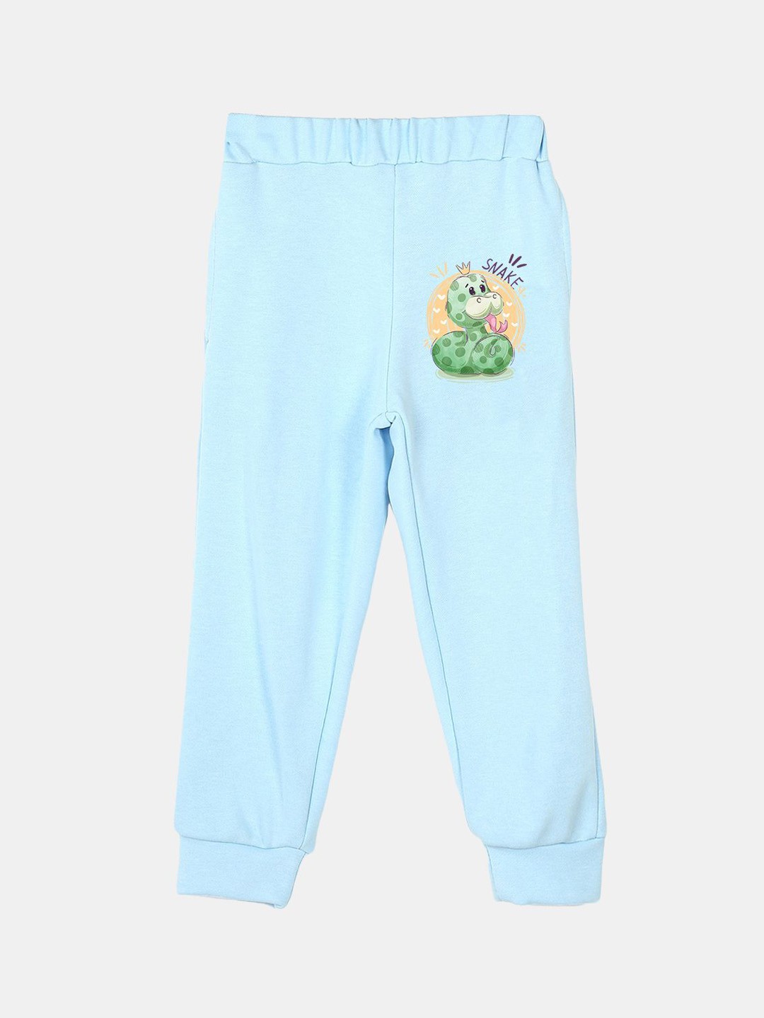 

Wyld Sprog Kids Printed Pure Cotton Joggers, Blue