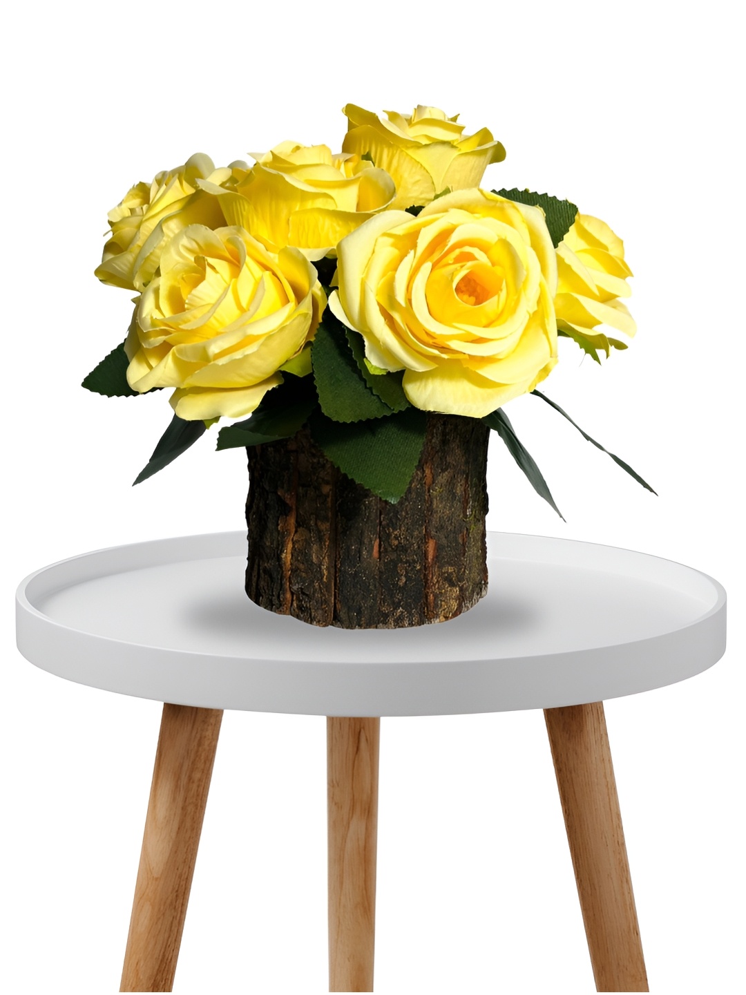 

Dekorly Yellow 1 Pieces Rose Artificial Flower With Pot