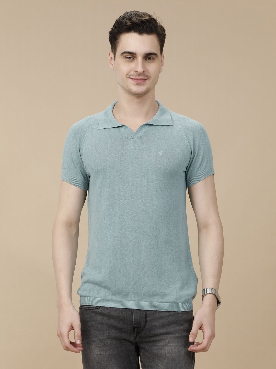 

CAVALLO by Linen Club Polo Collar Slim Fit T-shirt, Green
