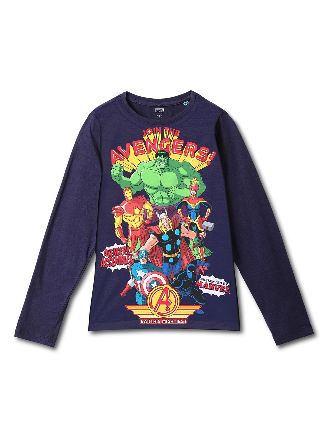 

Wear Your Mind Boys Avengers Printed Applique T-shirt, Blue