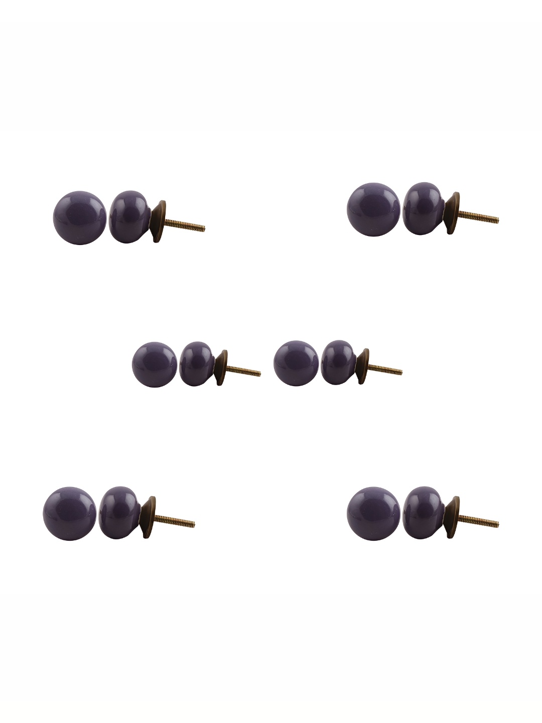 

Indianshelf 6Pcs Purple Textured Ceramic Knobs