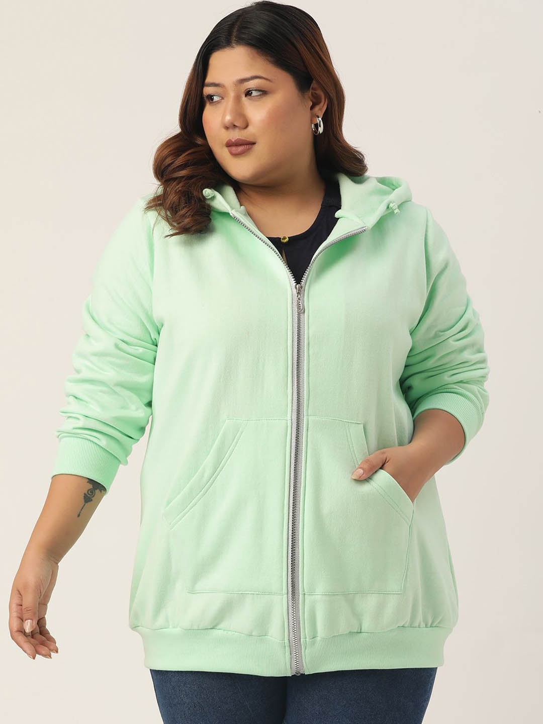 

theRebelinme Women Open Front Jacket, Sea green