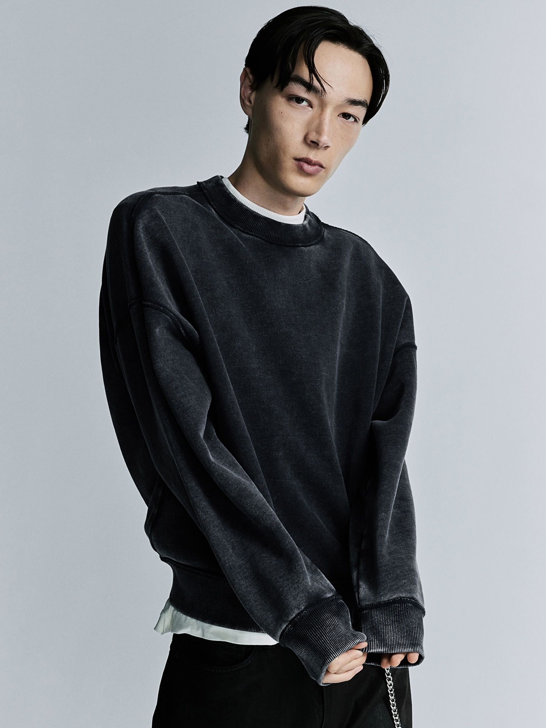 

H&M Oversized Fit Cotton Sweatshirts, Black