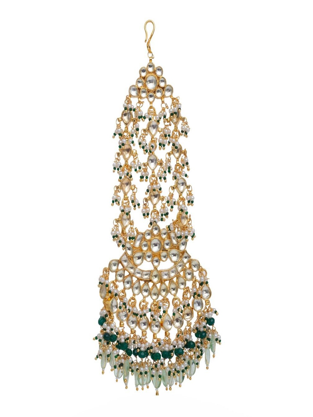 

Vivinia by Vidhi Gold-Plated Kundan Studded Jhumar Passa Head Jewellery