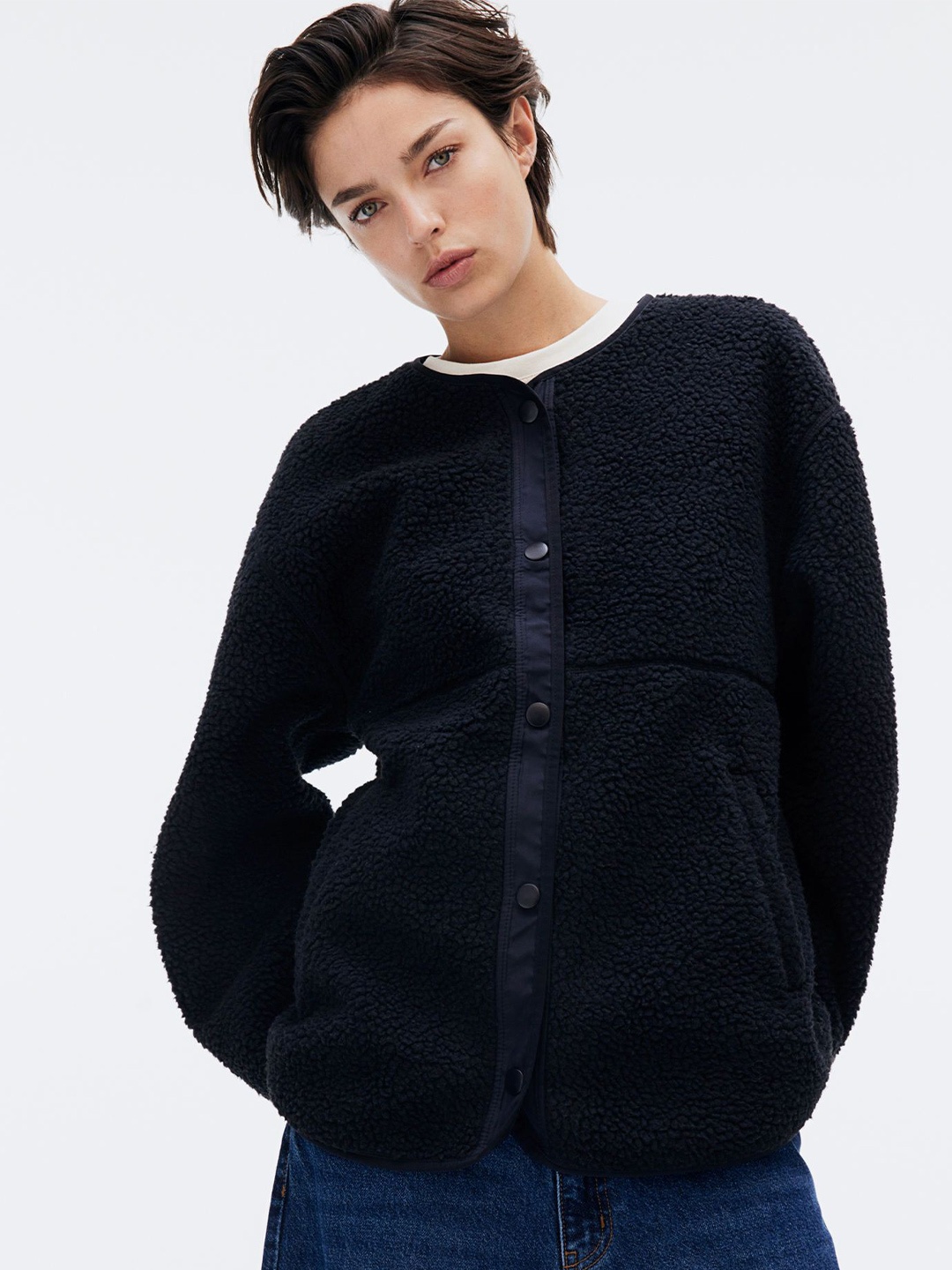 

H&M Teddy Jacket, Blue