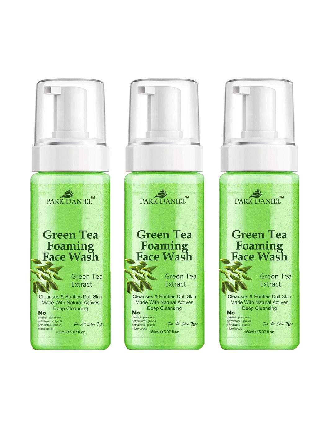 

Park Daniel Set Of 3 Green Tea Foaming Face Wash - 150 ml Each
