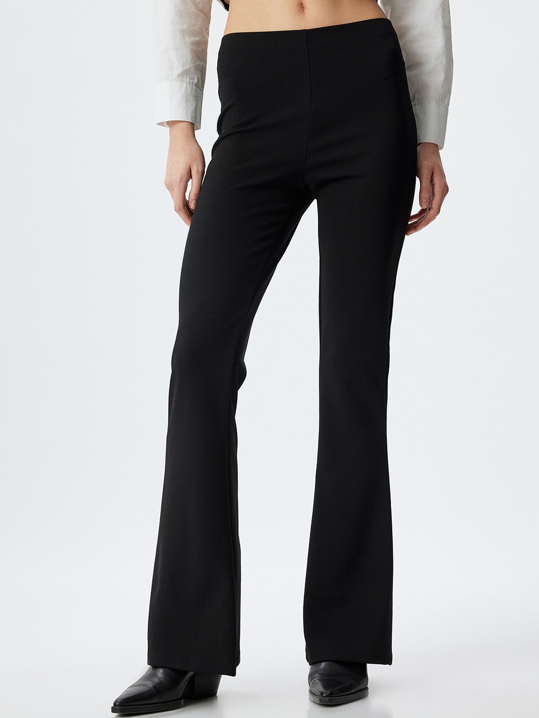 

Koton Women Mid-Rise Wide Leg Tights, Black