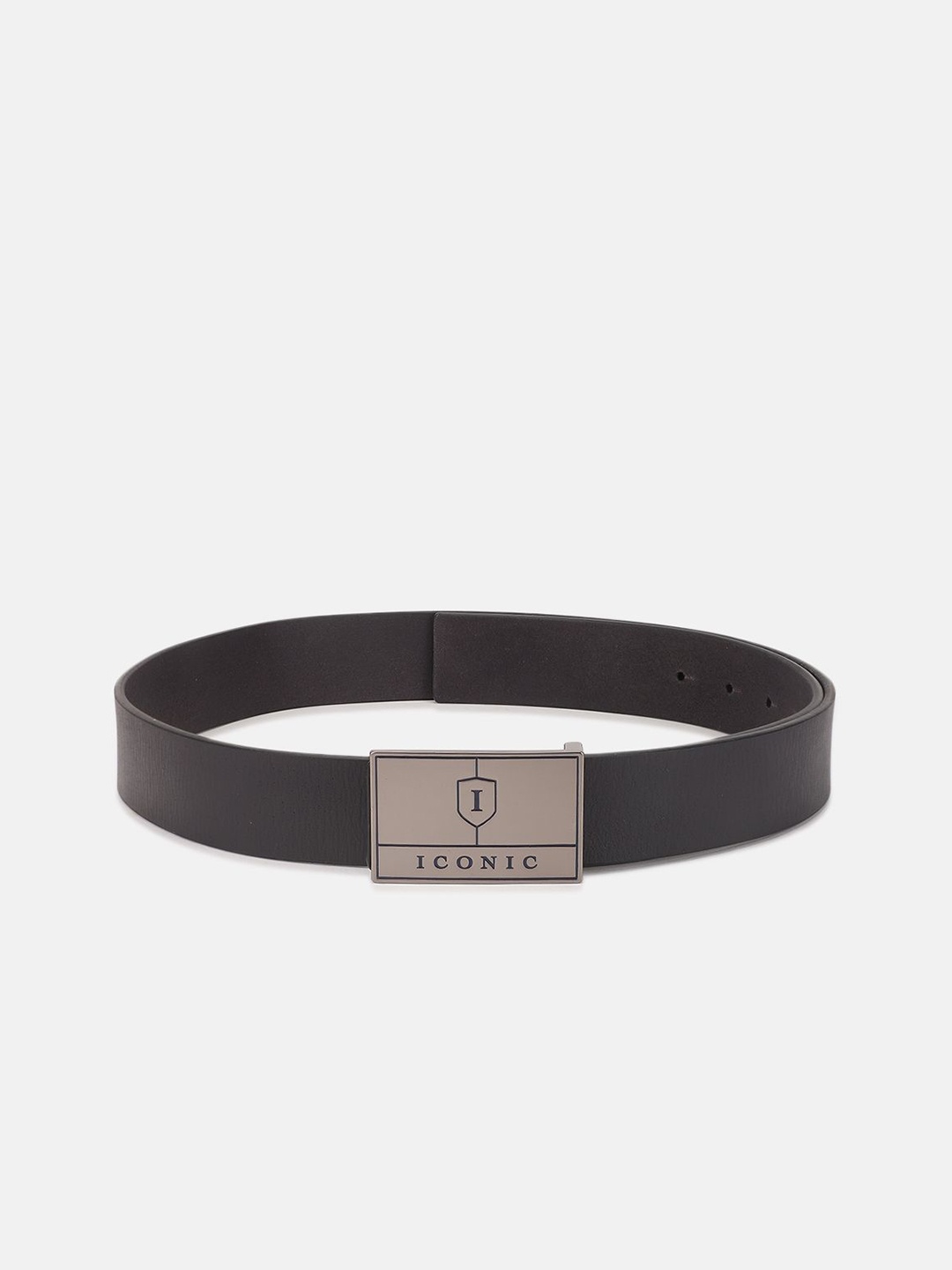 

Iconic Men Textured Leather Belt, Blue