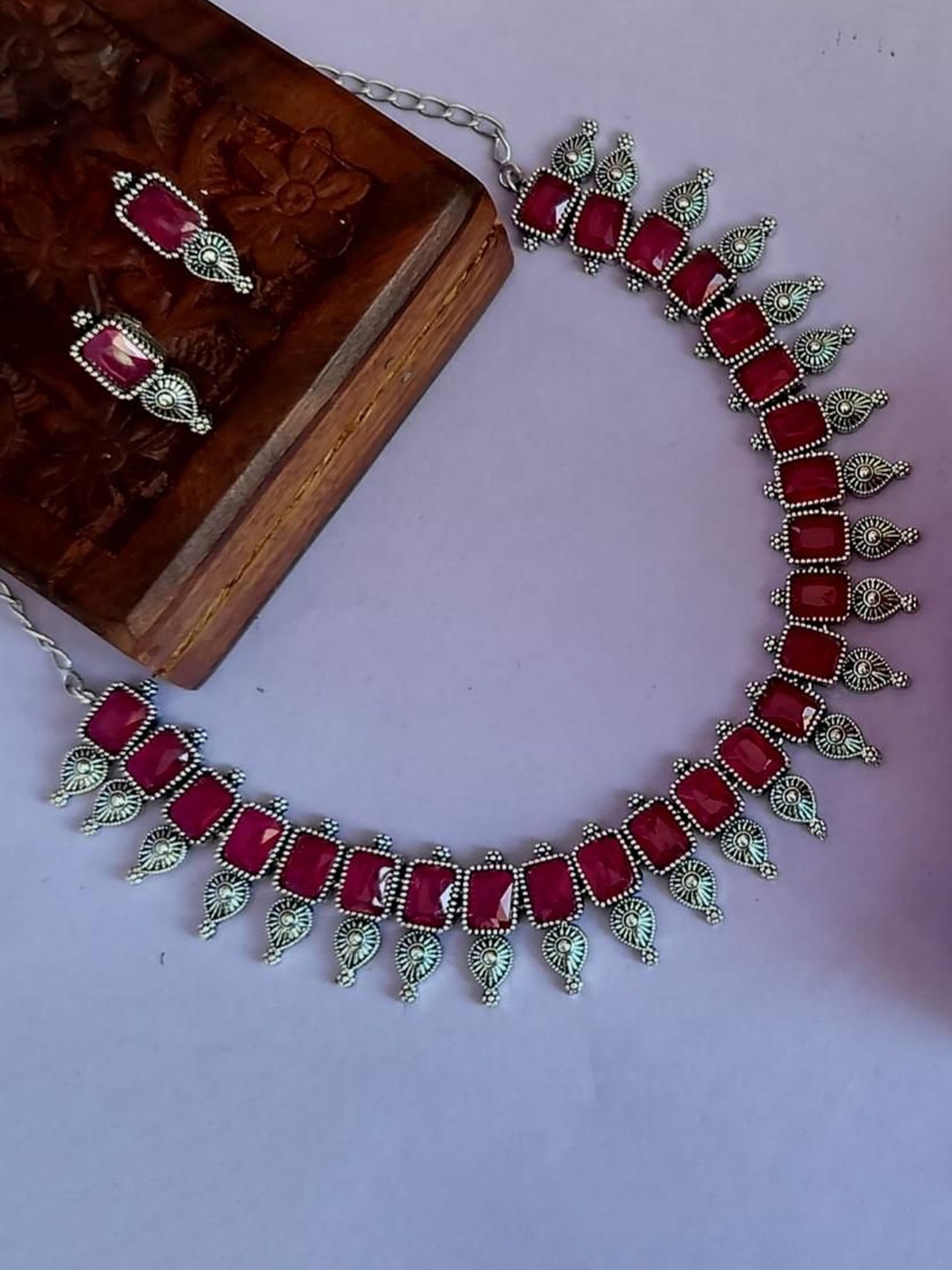 

Efulgenz Rhodium Plated Crystal Studded Jewellery Set, Silver
