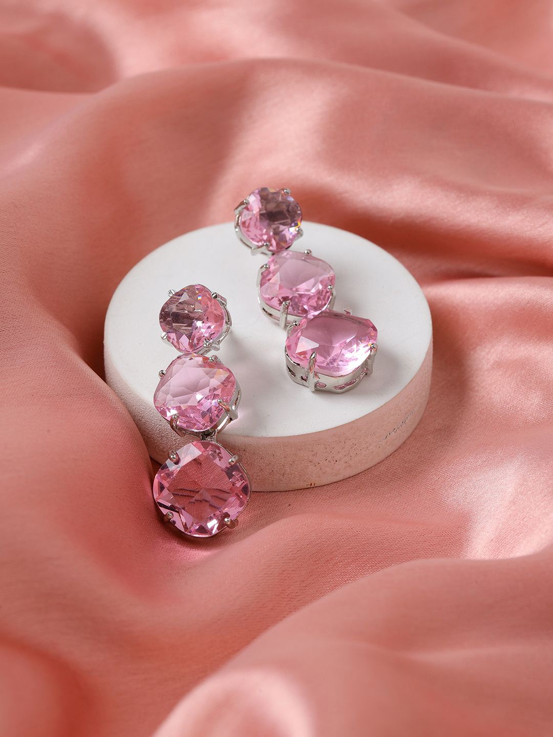 

RITU SINGH Contemporary Drop Earrings, Pink