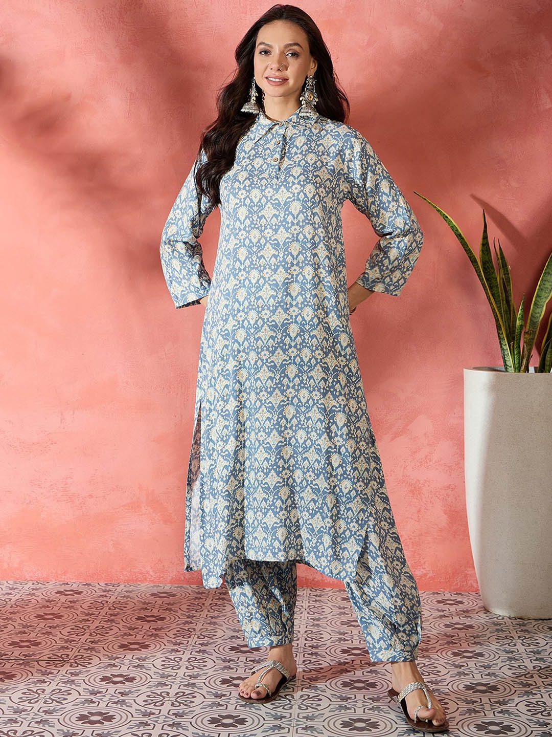 

InWeave Women Printed Regular Kurta with Salwar, Blue