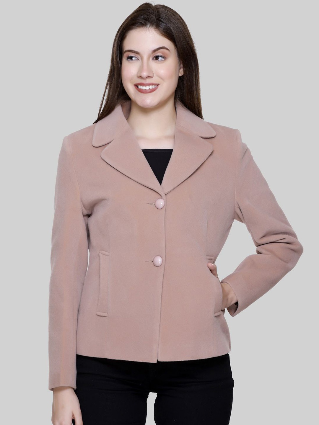 

Pampara Women Woollen Tailored Jacket, Beige