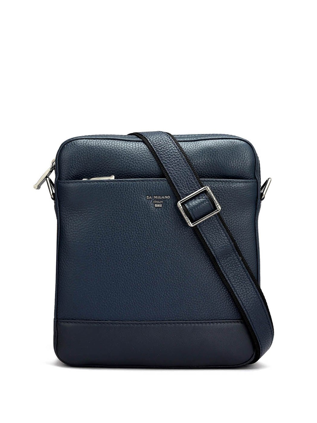 

Da Milano Men Textured Messenger Bag, Blue